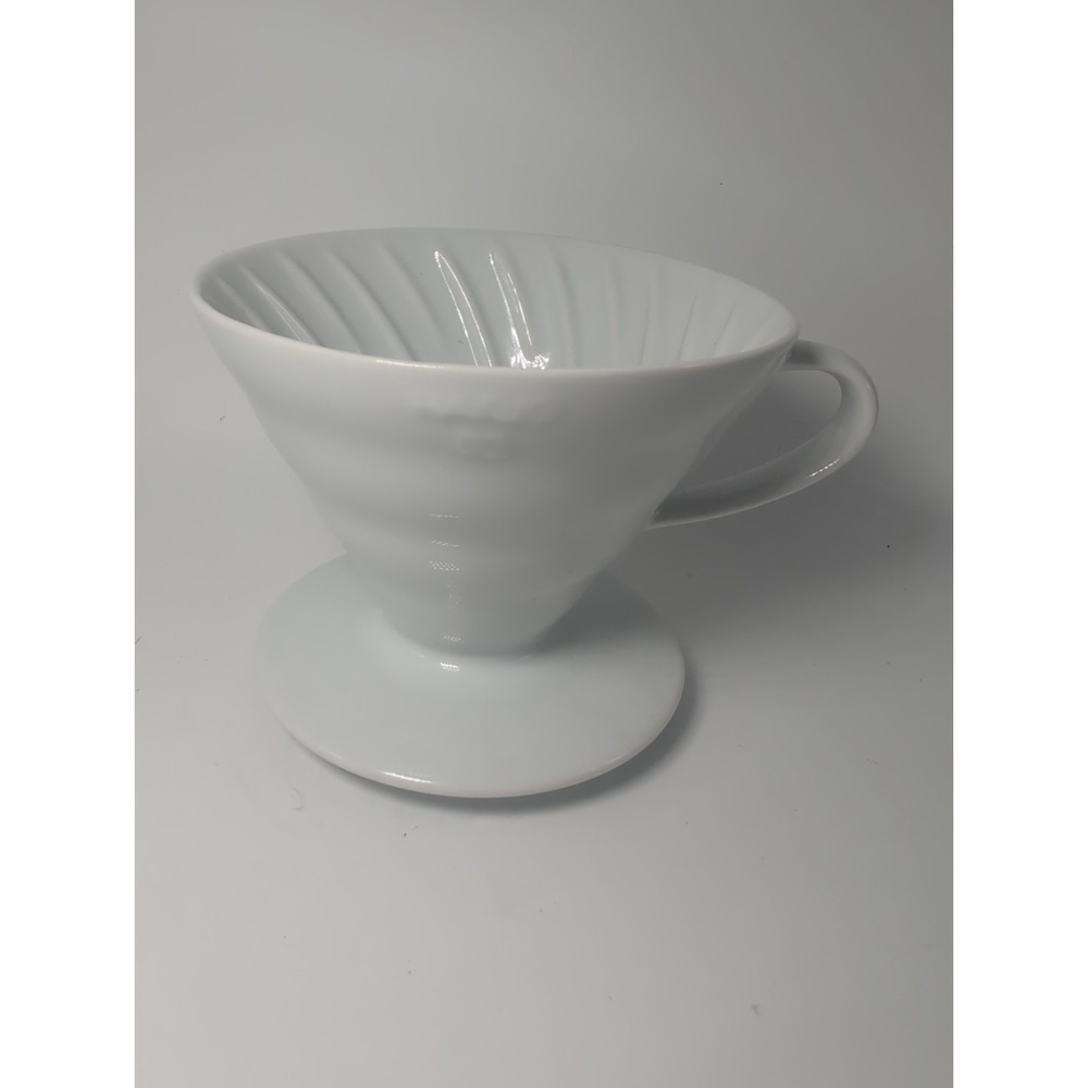 Hario V60 02 Manual Ceramic Coffee Dripper, White Glossy Finish